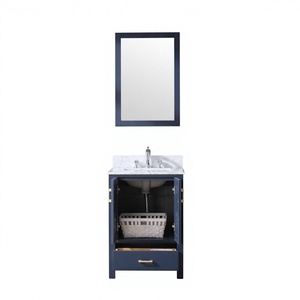 Meuble-lavabo de salle de bain moderne haut de gamme autoportant de 24 pouces avec lavabo en céramique et caractéristiques résistantes à l'eau - Product Image 2