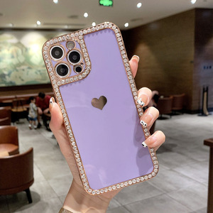 เคสโทรศัพท์มือถือชุบ6D ติดเพชรหรูหราประดับพลอยเทียมแวววาวสำหรับเคส Apple iPhone 11 12 13 14 PRO MAX 7 8 XR XS MAX