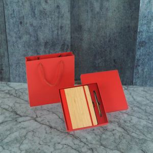 Custom 3 1 Green Business <b>Diary</b> Pen Gift Set Black Eco-Friendly <b>A5</b> Bamboo Wooden Recyclable Cover Multifunction Silk Screen - Product Image 3