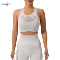 Pantalon de yoga sportif taille haute en maille pour femme EVELYN, style été, fin, délavé, motif uni, extensible dans quatre directions, SMART