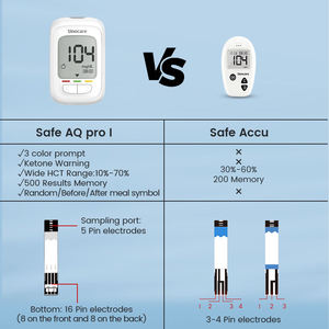 Capteur de glucose, moniteur de glycémie, <span class=keywords><strong>glucomètre</strong></span>, bandelettes de test de glycémie, lecteur de glycémie, 50 bandelettes de test pour diabétiques - Product Image 6