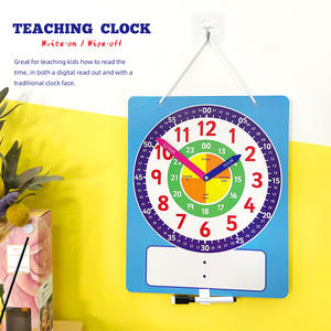 Modello di orologio magnetico, puzzle educativo per bambini con adesivo magnetico, design a forma, strumento didattico scrivibile e riutilizzabile - Product Image 2