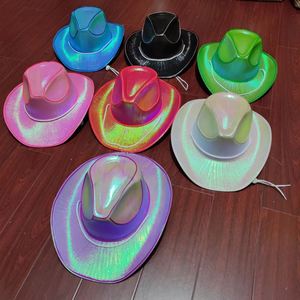 Oplichten Cowboyhoed Led Neon Cowboyhoed Voor Bruiloft Carnaval Festival Feest Kostuum Hoeden - Product Image 5