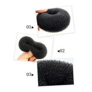 Vente en gros de chignonnes faciles à faire pour femmes, grandes et petites, en mousse éponge et nylon, pour le coiffage des cheveux - Product Image 2