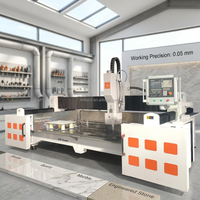 Machine de rectification de pierre CNC HMI avec moteur à engrenages, pompe et roulement, puissance 7,5 kW, facile à utiliser pour le granit et le marbre