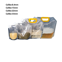 Vente en gros Sacs d'emballage de bière liquide transparents épaissis portables et pochette debout pour liquide de boisson de 1 litre avec bec verseur avec poignée