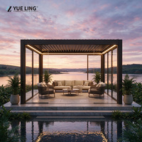 Pergola de jardin extérieure en aluminium à toit à lames orientables, personnalisée pour les constructeurs et les entrepreneurs en bâtiment, pergola de patio au bord de la piscine
