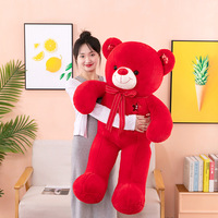 Peluche Ours Doux de Qualité Supérieure, Peau Originale, 80cm, 100cm, 120cm, Je t'aime, Rouge, Cadeau Saint-Valentin, Anniversaire