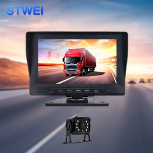 STWEI 7 Inch IPS Dash Camera Rearview <b>Mirror</b> Monitor Dual Lens Loop Recording Backup Camera for Truck - Product Image 2