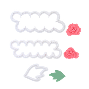 3pcs <span class=keywords><strong>Pivoine</strong></span> Simulation Biscuit Die Eco-Friendly Plastic Sugar Turning Die pour DIY Cake Direct Factory Sale Cookie Cutters - Product Image 4