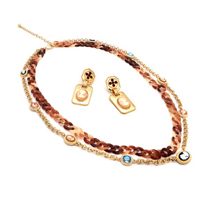 V & R <span class=keywords><strong>de</strong></span> encanto collares oro 18K idiota piedra figura moneda encanto colgante <span class=keywords><strong>de</strong></span> doble <span class=keywords><strong>capa</strong></span> enlace Cadena <span class=keywords><strong>de</strong></span> cara collar - Product Image 4