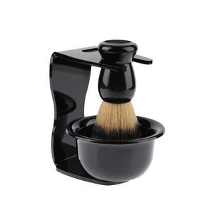 Support de rasage professionnel pour hommes en noir avec rasoir et porte-brosse Support de rasage durable en acier inoxydable - Product Image 6