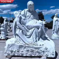 आउटडोर बड़े कस्टम मेड Pieta धार्मिक संगमरमर की प्रतिमा