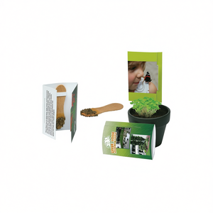 Kit di coltivazione con bastoncini di legno per fiori, semi e vaso per bambini, Green House - Product Image 2
