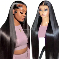 Perruques Lace Front sans colle en cheveux vierges vietnamiens, dentelle HD transparente, lisses, pour femmes noires