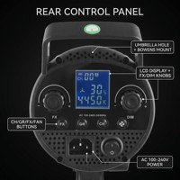 Lumière vidéo LED professionnelle SY-BK500 500W, 250 000 Lux, lumière du soleil de studio ultra-lumineuse, 3200-5500K, lumière de photographie COB bicolore