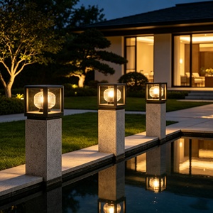 ไฟเสา LED สำหรับตกแต่งสวนกลางแจ้ง กันน้ำ IP65 ใช้พลังงานไฟฟ้า/พลังงานแสงอาทิตย์ เหมาะสำหรับประตูรั้ว ตกแต่งภูมิทัศน์ บ้านพักตากอากาศ - Product Image 6