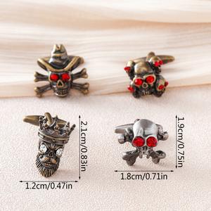 <span class=keywords><strong>Gemelos</strong></span> de calavera de Halloween para hombre, <span class=keywords><strong>divertidos</strong></span> <span class=keywords><strong>gemelos</strong></span> de <span class=keywords><strong>camisa</strong></span> francesa de cristal de esqueleto pirata, joyería de ropa Formal de fiesta gótica Vintage - Product Image 2