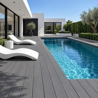 Planches de terrasse en WPC pour extérieur avec couche de réflexion thermique pour jardin sur toit, terrasse, patio et lounge en ville