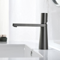 Pistolet brossé de haute qualité gris mitigeur d'eau chaude et froide robinets de lavabo de salle de bain noyau de vanne en céramique contemporaine