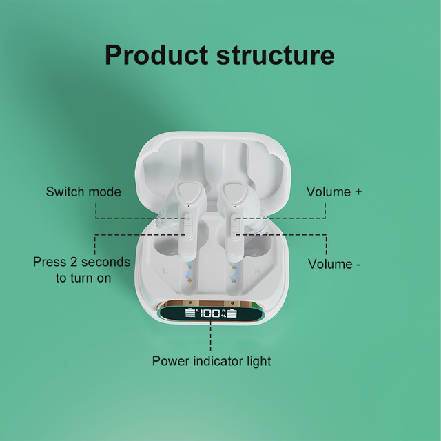 OTC CIC Digital BTE Rechargeable Hearing Aids USB Charging 32 Channels APP Control CE Certified for Mild Moderate Hearing Loss