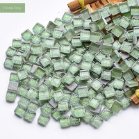Ubin Mosaik Kaca Glitter Mini 10x10mm dalam Jumlah Besar, Bahan Aman Buatan Tangan untuk Seni Anak DIY dan Dekorasi Rumah & Taman