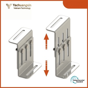ตะขอเกี่ยวอะลูมิเนียมแบบเรียบ รูปตัว T พร้อมช่องปรับได้สามช่องและปุ่มกลม - Product Image 5