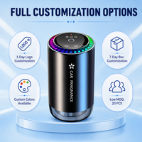 Diffuseur d'arômes intelligent pour voiture, lumière rythmique RGB, alliage d'aluminium, désodorisant de voiture, logo personnalisé, rechargeable, parfum pour voiture