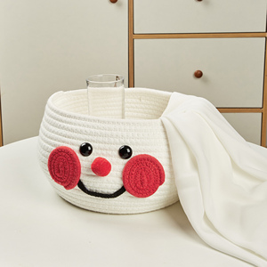 Panier de rangement en corde de coton pour bébé, adorable bonhomme de neige, organisateur de jouets, décorations de Noël pour enfants, panier de rangement pour bonbons - Product Image 5