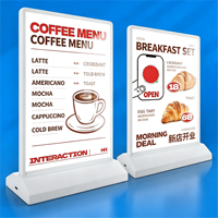 Boîte lumineuse de table LED rechargeable double face en alliage d'aluminium A4/A5, longue autonomie, résistante aux intempéries, avec affichage rapide pour affiches et menus de cafés
