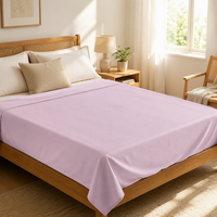 Drap plat en polyester brossé léger, ultra fin et doux pour la chambre à coucher en été