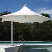 Diseño moderno de alta resistencia PVDF arquitectura extensible acero parasol techo estructura de membrana suministrada por la fábrica