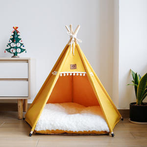 Vente chaude de fournitures pour animaux de compagnie personnalisées disponibles en toutes saisons toile + <span class=keywords><strong>tipi</strong></span> pour <span class=keywords><strong>chien</strong></span> chat en bois - Product Image 4