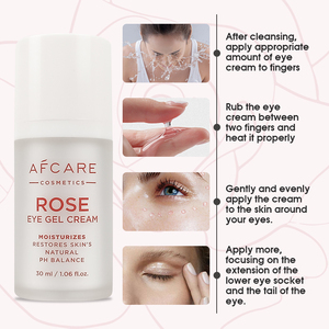 Crème pour les <span class=keywords><strong>yeux</strong></span> à l'<span class=keywords><strong>eau</strong></span> <span class=keywords><strong>de</strong></span> <span class=keywords><strong>rose</strong></span> OEM/ODM, concombre, acide hyaluronique, sans paraben, hydratante, anti-rides, anti-poches, élimination des cernes - Product Image 4