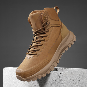 DF022 Brown Men High-top Zipper Tactical <b>Boots</b> Non-slip Deodorant Outdoor <b>Hiking</b> Mountaineering Shoes Wholesale - Product Image 1