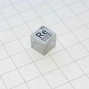 Cube en métal de rhénium poli miroir de 10mm de densité 99.99% cible de rhénium