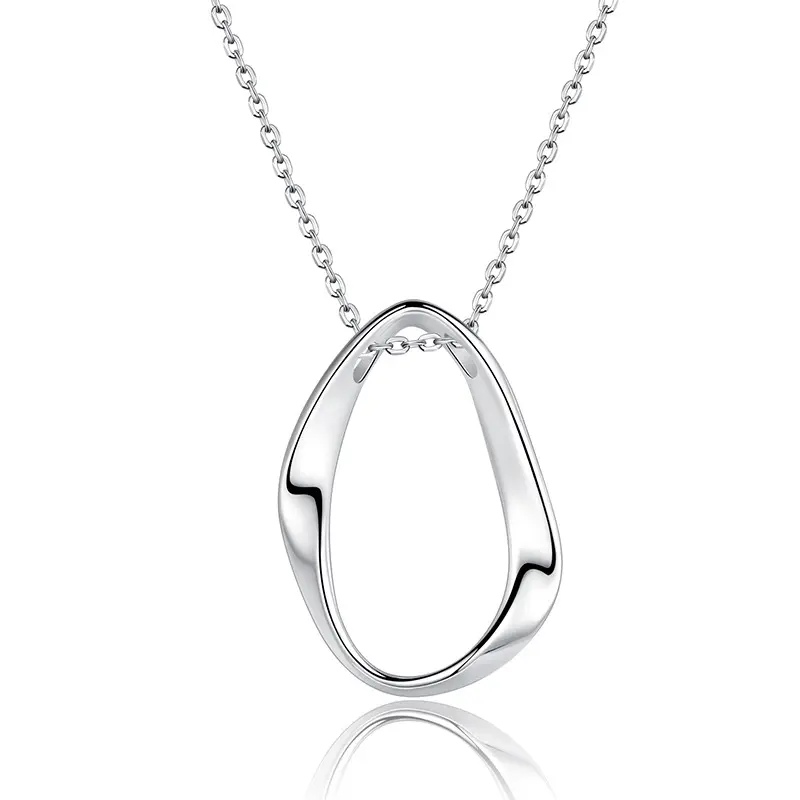 925 sterling silver necklace chain with irregular Mobius ring men necklace elegant charm necklaces