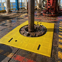 Tapis antidérapant pour plateforme de forage, OEM ODM, approvisionnement en gros, résistant à l'eau salée pour applications marines et pétrolières, en polyuréthane avec clous en acier