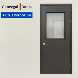 Puertas Cortafuego Tradicionales de Acero con Clasificación EN1634 de 120 Minutos, Puertas Dobles de Salida de Emergencia de Metal con Barra de Empuje y Cierrapuertas - Product Image 2