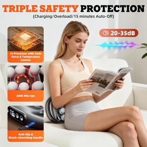 ปืนนวดกระตุ้นกล้ามเนื้อแบบพกพา รุ่นใหม่ ปี 2026 หัวนวด 16 หัว ความเร็ว 1200-3200 รอบต่อนาที นวดเนื้อเยื่อลึก ชาร์จไฟได้ นวดได้ทั่วร่างกาย - Product Image 4