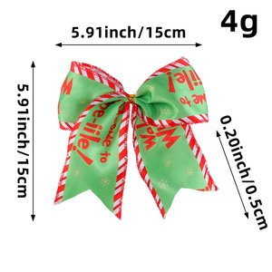 Christmas Printed Fabric Bow Ornament Xmas Tree Hanging Bow Wreath DIY Decorative <b>Ribbon</b> Bow Accessories - Product Image 6