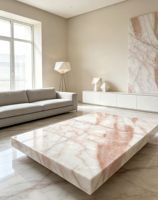 Quartzite Marbre Rose Naturel Brossé à Veines, Pierre Décorative pour Mur de Villa, Comptoir de Salle de Bain, Découpe Personnalisée, Spécifications Standard
