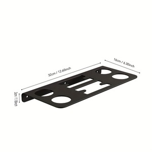 Bandeja de Almacenamiento Metálica de 32x16x3cm, Organizador Rectangular para Montar en la Pared, Detrás de Puertas o Paredes, Diseño Minimalista - Product Image 2
