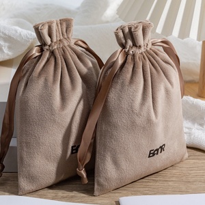 Riciclabile Logo personalizzato morbido lusso velluto parrucca marsupio borsa di lusso borsa di velluto sacchetto di polvere con nastro per borse polvere - Product Image 2