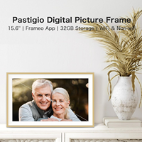 Cadre photo numérique grand format 15,6 pouces avec stockage Uhale 32 Go, montable au mur, partage de photos/vidéos via l'application Hail, horloge et écran tactile