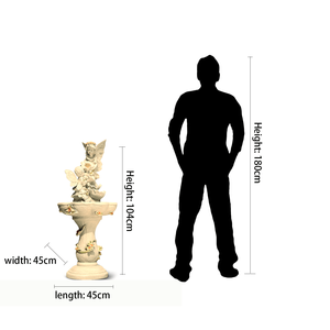 Decorative Fairy Garden Water <strong>Fountain</strong> with <strong>Cherub</strong> and Flower Basin Outdoor Resin Sculpture for Backyard Patio and Garden Decor - Product Image 6