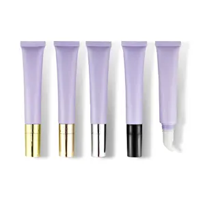 20g eye cream tube with ceramic applicator 20 ml lip balm tube purple soft plastic skin care tube logo printing and labeling