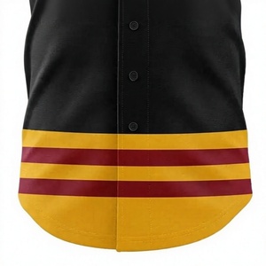 Maillot de baseball Yourteams pour homme, noir, jaune, rouge, 100 % polyester, respirant, manches courtes, coupe classique, vêtements de sport pour adultes - Product Image 5