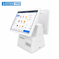 Caja Registradora Electrónica Multi-Interfaz de 15.6 Pulgadas con Pantalla Dual, Sistema POS Todo en Uno con Windows y Android, e Impresora de 80mm
