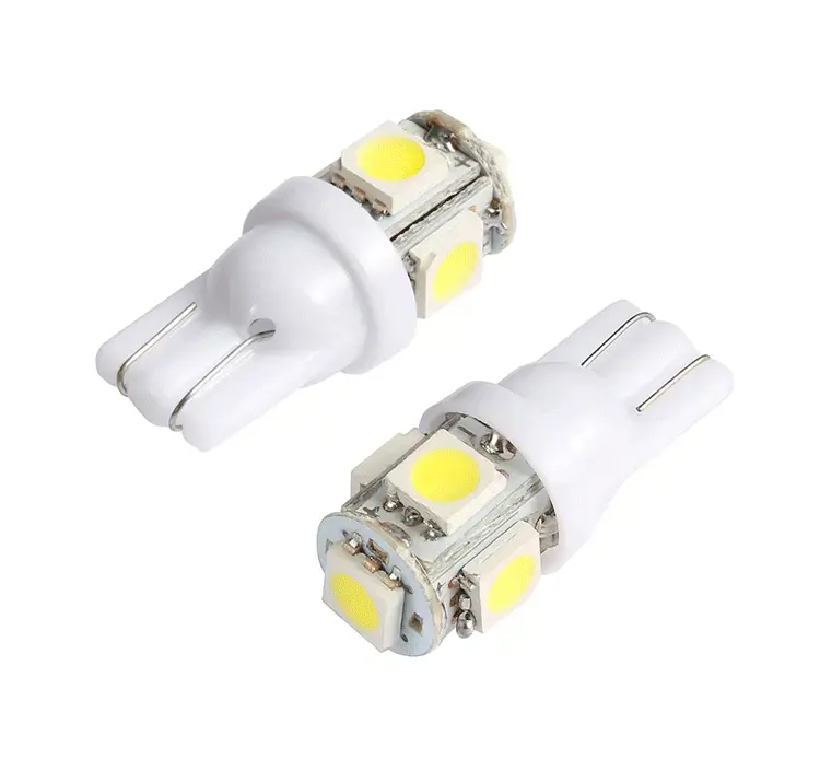 Coche T10 5W5 W5W bombilla LED 12V 7000K 5050 5 SMD 5W5 luz de señal LED cuña lateral Interior cúpula lectura lámparas estilo